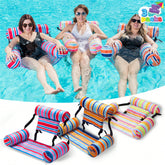 3 Packs Pool Lounge Chair, Stripe Pattern Hammock Inflatable Swimming Pool Water Floating Chair