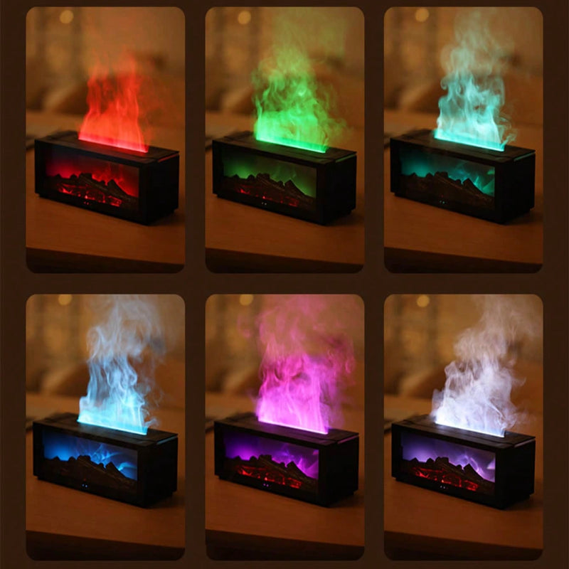 Flame Fireplace Essential Oil Diffuser Air Humidifier