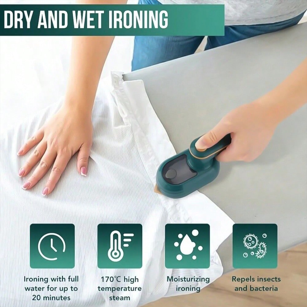 Handheld Portable Mini Steam Iron, 180° Steam Iron For Clothes Support Dry And Wet Ironing