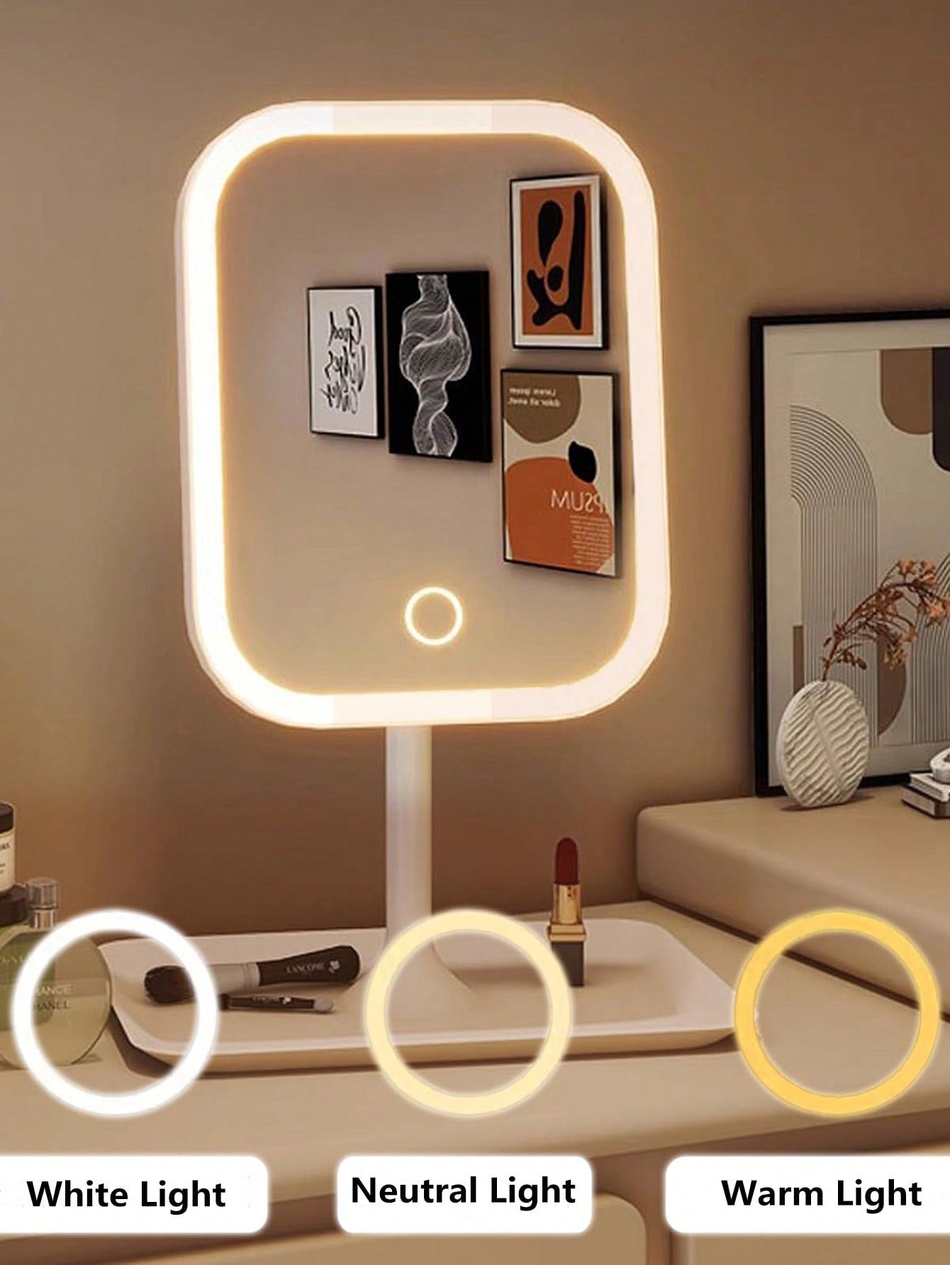 LED Makeup Mirror w/h 3 Light Modes