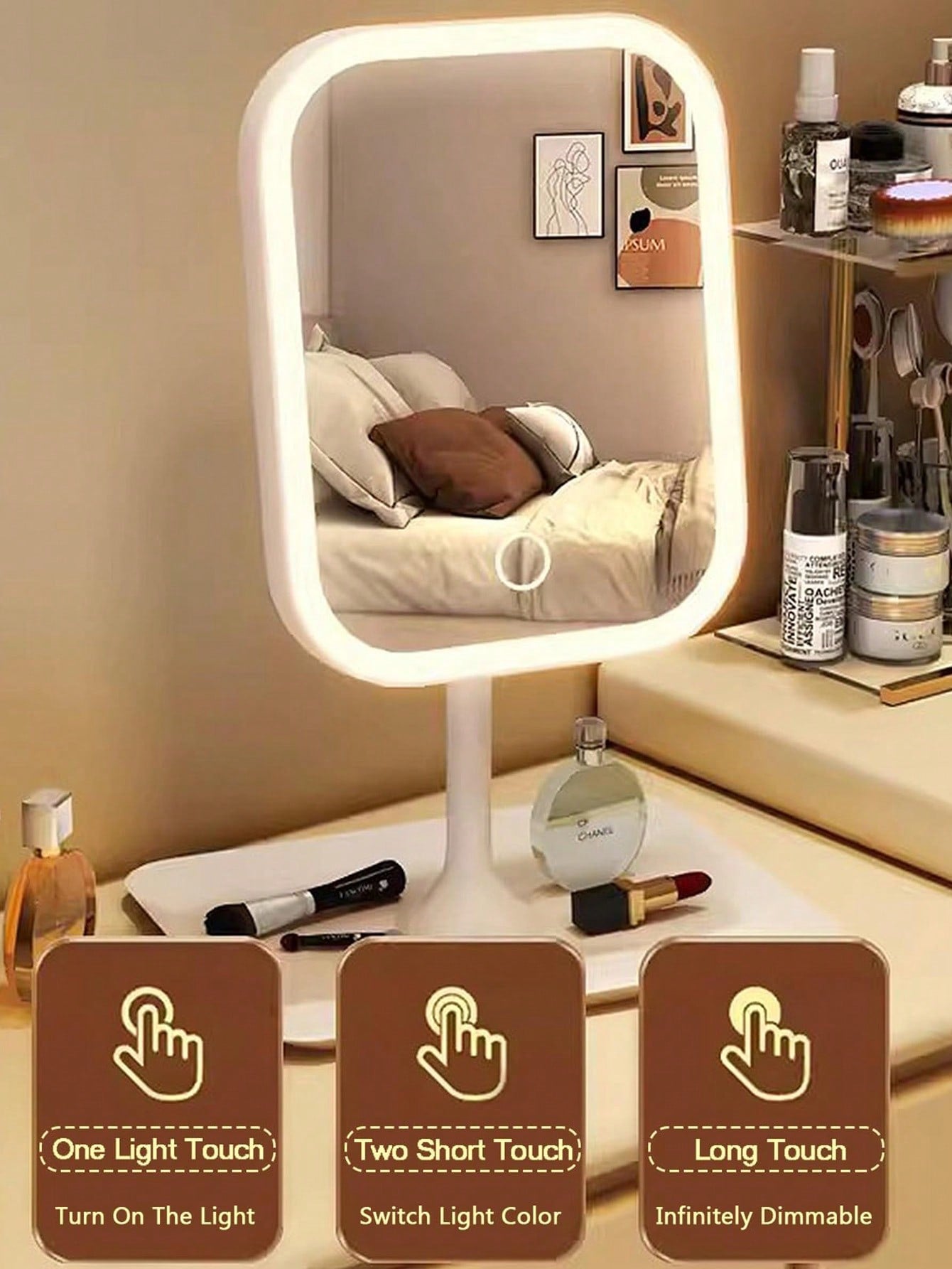 LED Makeup Mirror w/h 3 Light Modes