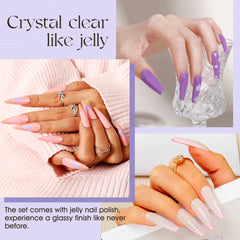 100 Pcs Gel Nail Polish Set-Long Lasting 92 Colors , With 8 Bottle Of Base Top Coat Gel Polish Set