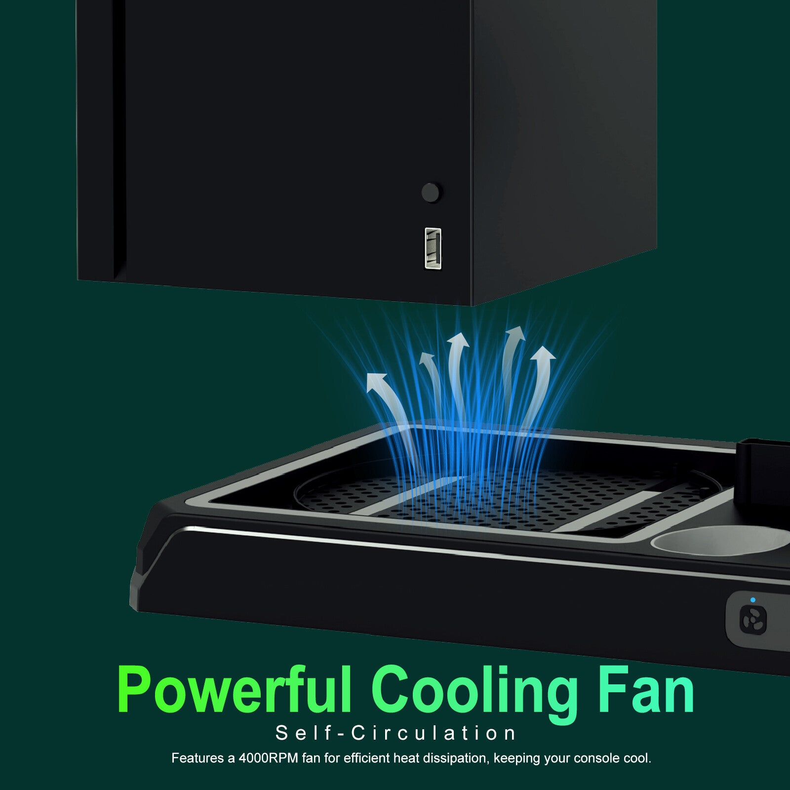 Vertical Charging Stand with Cooling Fan for Xbox Series X/S, Cooling Station Dock with 12 Games Storage Organizer, Dual Controller Charger Station & Headphone Holder with 2 X 1400 mAh Battery Packs