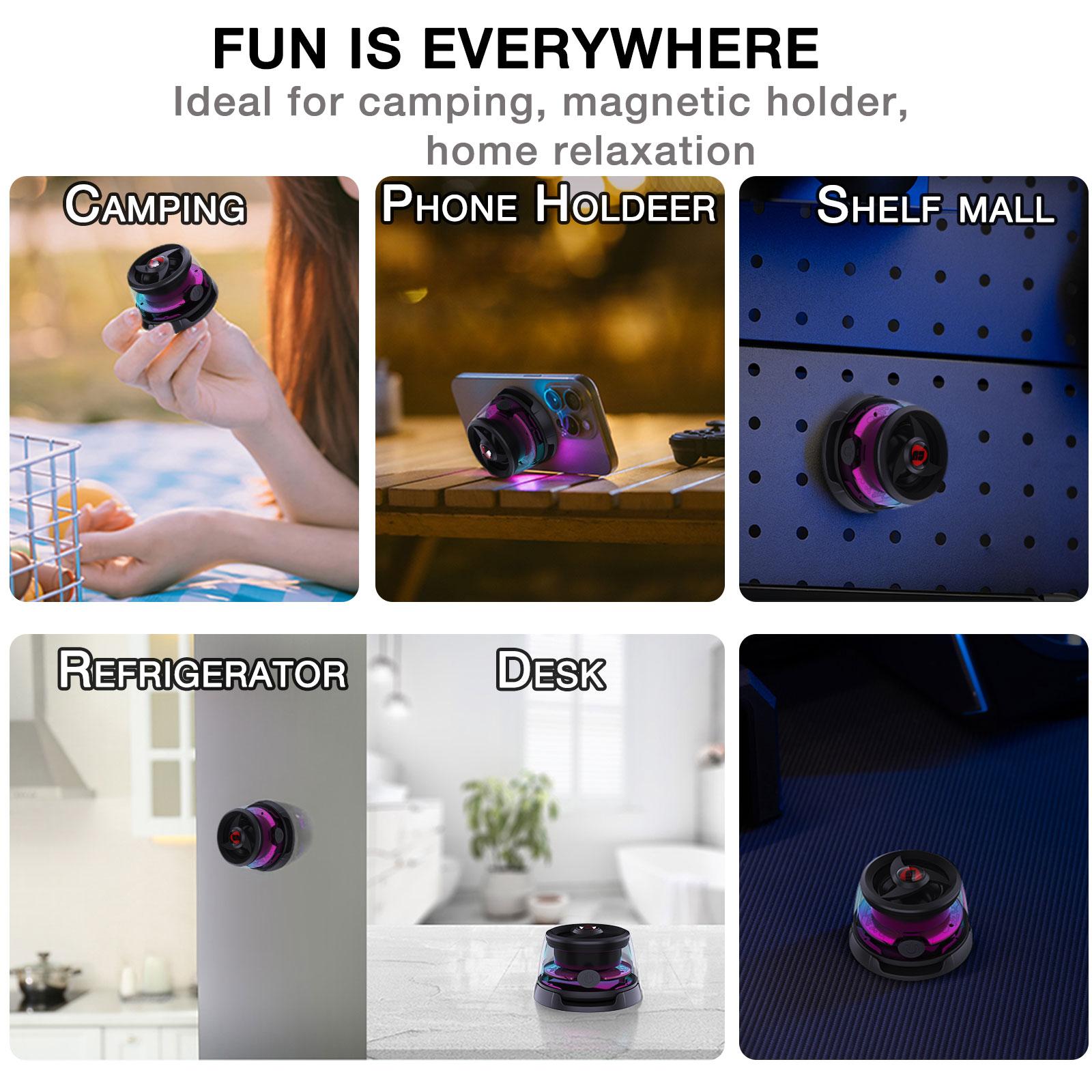 Magnetic Cyber Bluetooth Speaker Compact & Portable RGB Lights HiFi Sound with Deep Bass